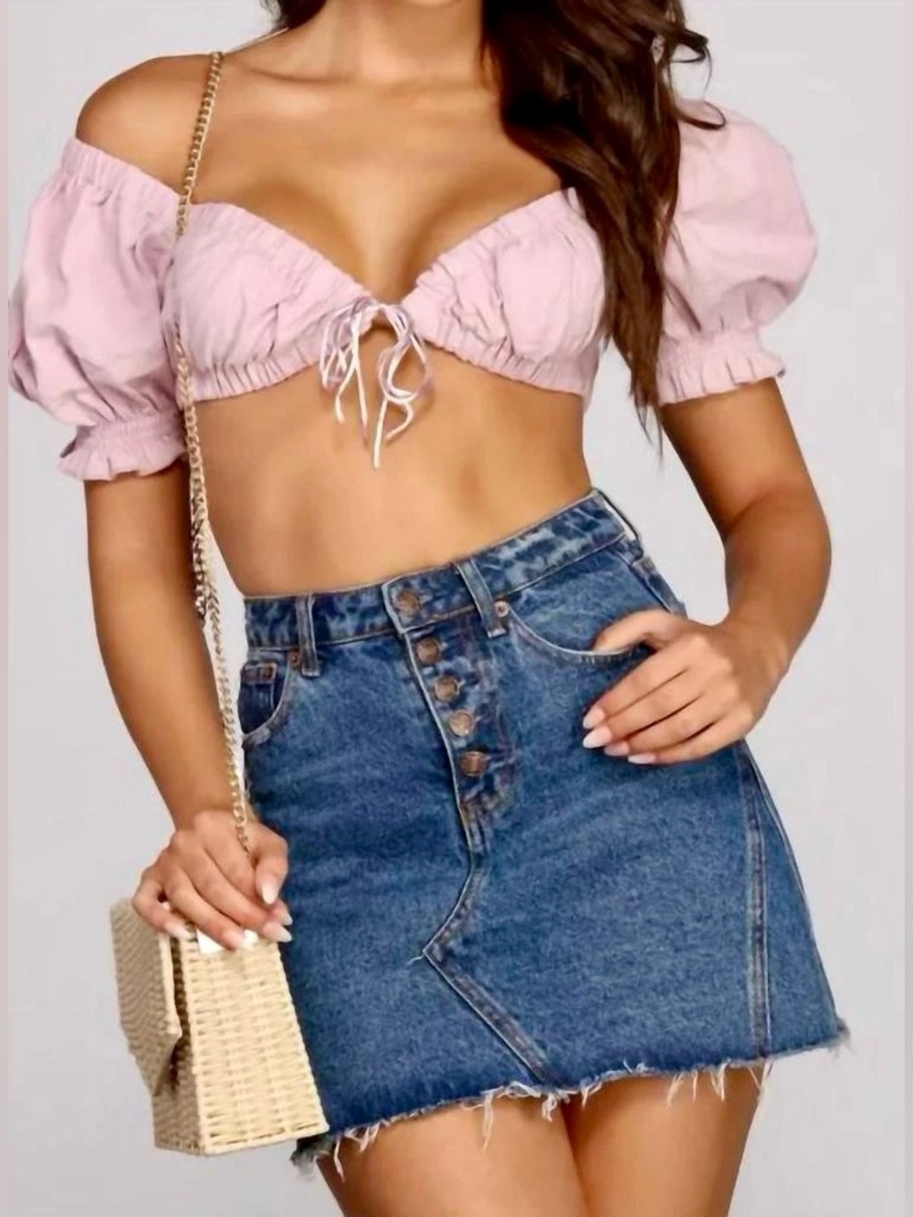 NWT O. Vianca Purple Wrap Top Cropped M